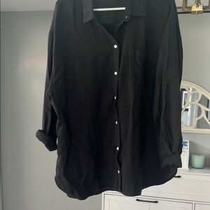 Old Navy Black Casual Button Down Shirt